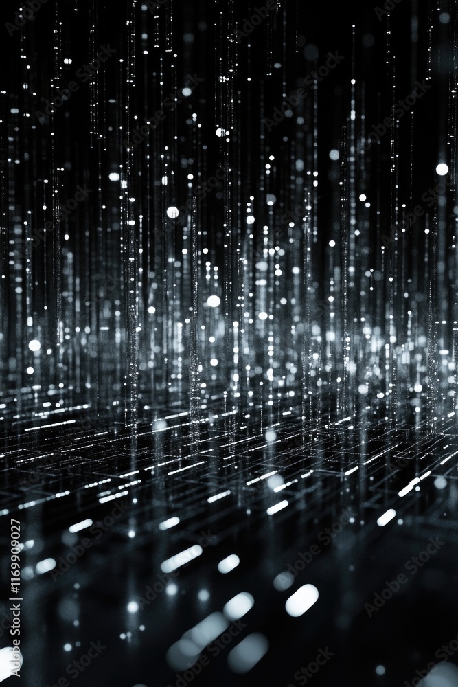 Poster abstract digital art representing quantum entanglement and digital connectivity. a visual metaphor f