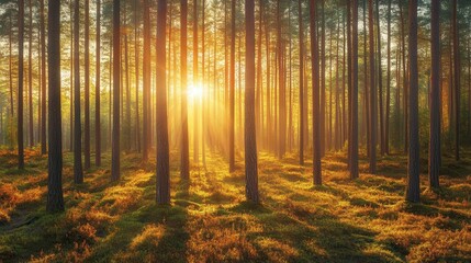 Warm Forest Light at Dawn with Dynamic Textures