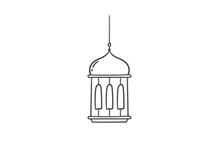 Religious lantern ramadan kareem hand drawn design element