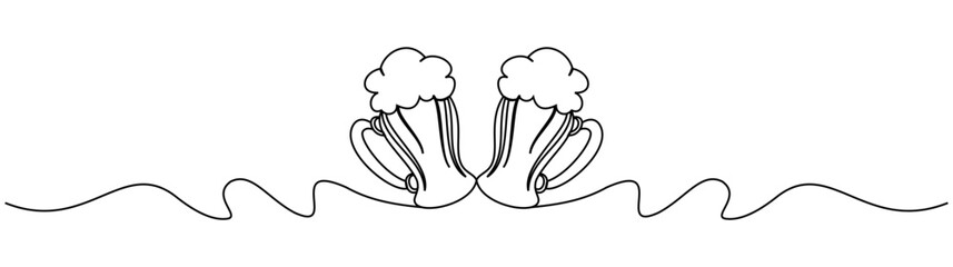 vector line art illustration of beer glass