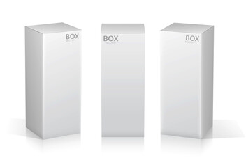 Set of Super Realistic White Box Mockup illustration Design isolated