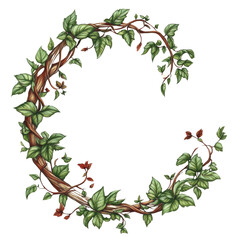 Fototapeta premium A decorative vine with lush green leaves.