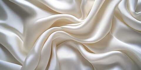 Obraz premium Abstract background of white silk fabric with soft, flowing folds and draping.