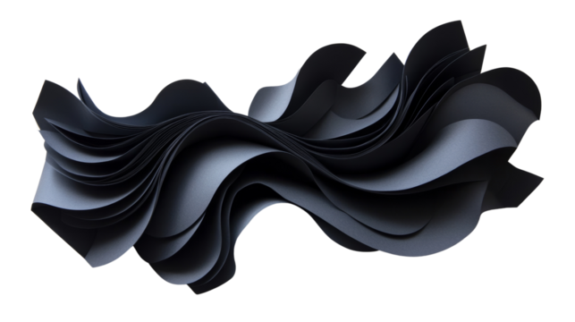 Abstract black wave design element.