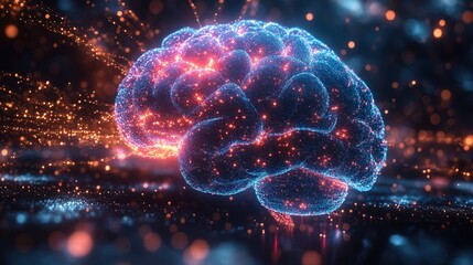 Fototapeta premium Exploring the Concepts of Intelligence through a Glowing Brain Design