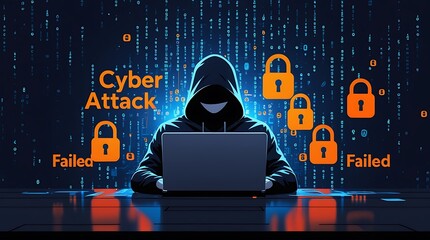 Cybersecurity threats and hacker activity in the digital age visualized through anonymous figures and secure encryption symbols, highlighting the importance of online safety, data protection, and secu