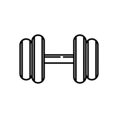 barbell outline on white background