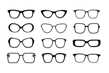 Twelve Different Styles Of Eyeglass Frames