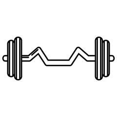 barbell outline on white background