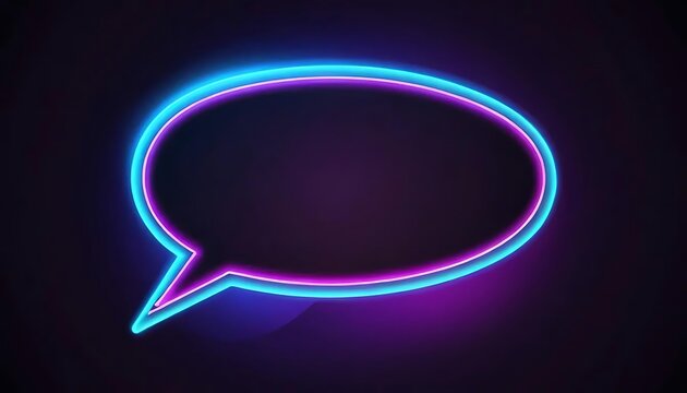 Neon Glowing Speech Bubble Design Illustration