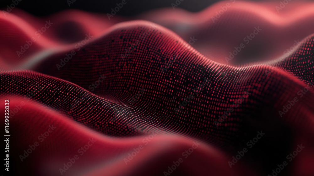 Poster a smooth, wavy surface with rich red hues, creating a dynamic texture that evokes a sense of depth a