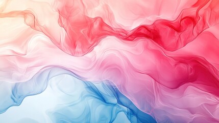 Obraz premium Background vibrant blend of swirling pink, red, and blue hues in an abstract fluid art composition, perfect for dynamic backfrop and creative backgrounds