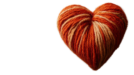 Colorful heart made of yarn thread.
