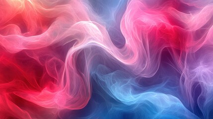 Obraz premium Background vibrant blend of swirling pink, red, and blue hues in an abstract fluid art composition, perfect for dynamic backfrop and creative backgrounds
