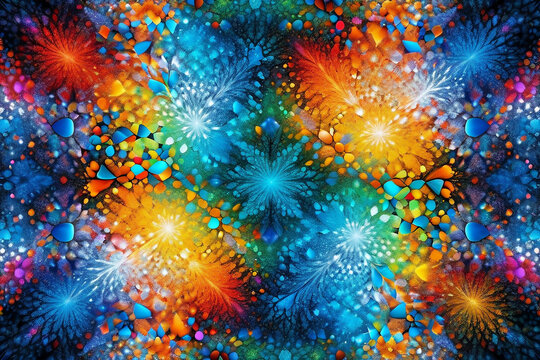  Geometric Background  visualization of implicit function surfaces  background  a pattern of glowing multicolor ice mosaic   