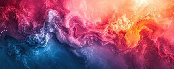 Background vibrant blend of swirling pink, red, and blue hues in an abstract fluid art composition, perfect for dynamic backfrop and creative backgrounds