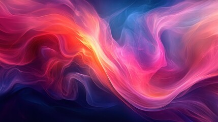 Obraz premium Background vibrant blend of swirling pink, red, and blue hues in an abstract fluid art composition, perfect for dynamic backfrop and creative backgrounds