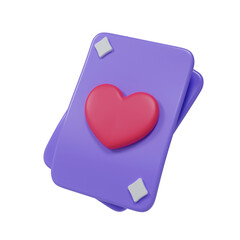 Charming heart card design, 3D render.
