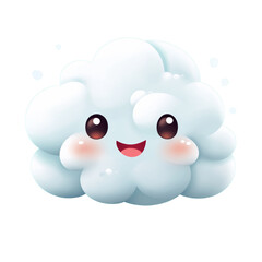 Fototapeta premium Cute cartoon cloud with a happy expression.