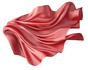 Elegant flowing red fabric waving gently.