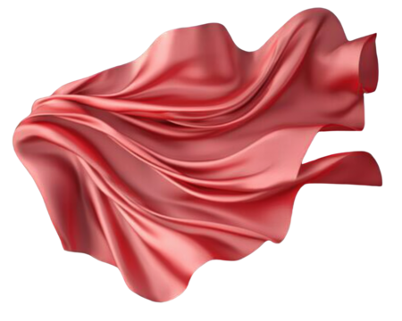 Elegant flowing red fabric waving gently.