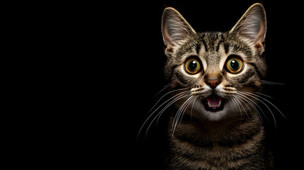 Obraz premium Crazy cat with cute with copy space new style 