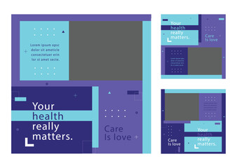 Professional medical healthcare service social media post template design. Clinic or hospital digital marketing flyer for web. Creative health business promotion banner for doctor, dentist with logo.