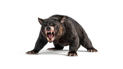 fierce 3D Tasmanian devil with realistic fur textures snarls aggressively