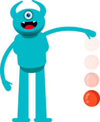 Monster Character Throwing Ball
