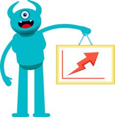 Monster Character Holding Arrow Chart
