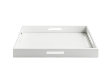 Minimalistic white serving tray on a clean surface.