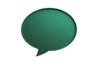 Modern speech bubble graphic design element.