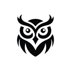 Owl icon silhouette illustration isolated
