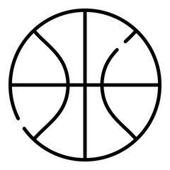 Basketball ball, sport, sports black line icon