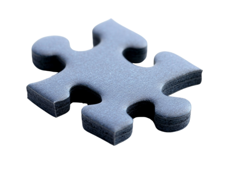Single puzzle piece on a white background.
