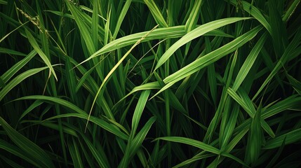 Fototapeta premium Lush Green Grass with Varying Heights and Textures in Nature