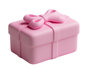 Stylish pink gift box with a bow.