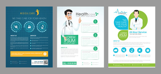 Medical Healthcare Flyer Design Template, Health medical flyer, Healthcare cover a4 template, Corporate healthcare and medical flyer or poster design Print
