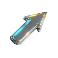 Stylish upward arrow icon design, 3D effect.