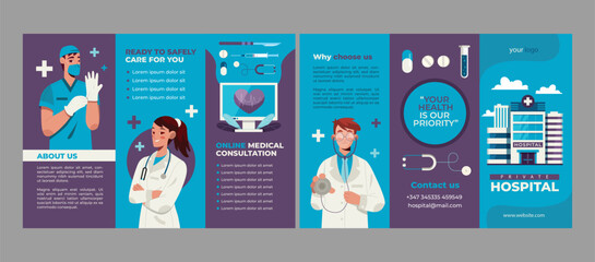 healthcare brochure design for Medical and hospital template with landscape shape