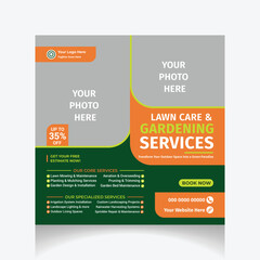 lawn & garden design social media post design template layout