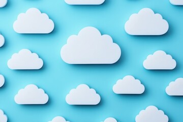 Fototapeta premium Effective data and information management. Using cloud systems to store data. Security and convenience of using cloud systems.