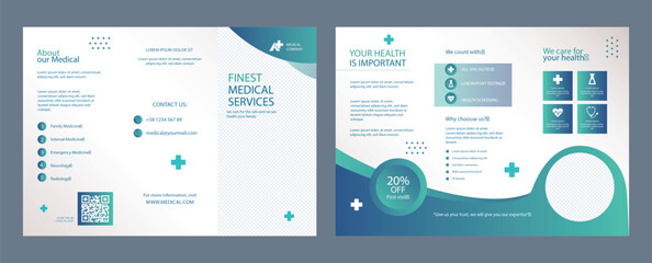 healthcare brochure design for Medical and hospital template with landscape shape