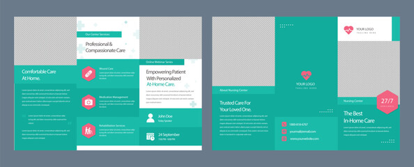 Creative medical health care trifold brochure design, Modern company or business trifold brochure template layout. Medical, health care Trifold brochure template