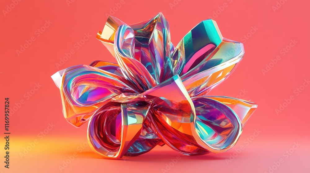 Poster d abstract low-poly design with vibrant sharp edges and soft gradient hues. no text, no people.