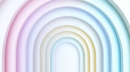 Obraz premium Abstract D background with layered semicircles in matte pastel finishes. No text, no people.