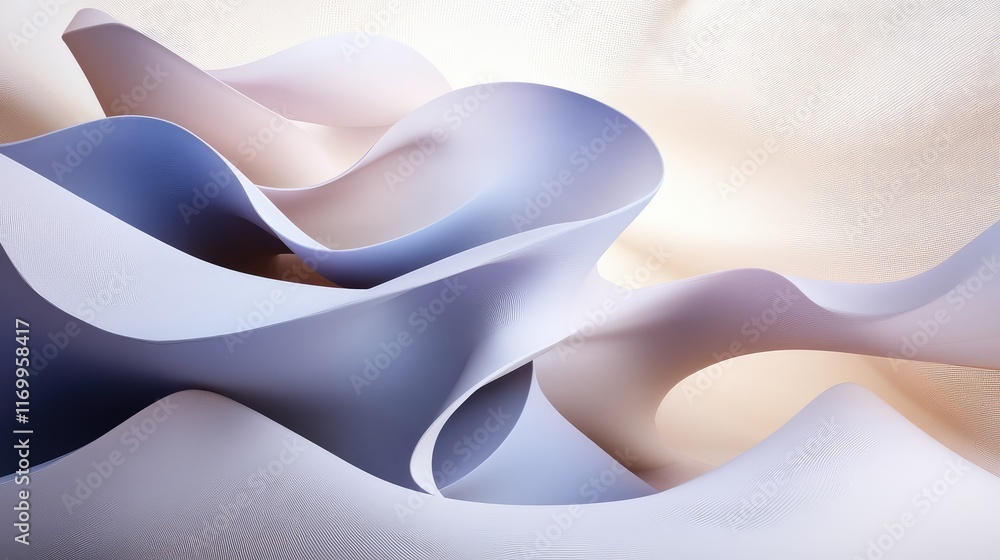 Poster abstract d layers with soft gradients in pastel shades, creating a smooth, flowing design. no text, 