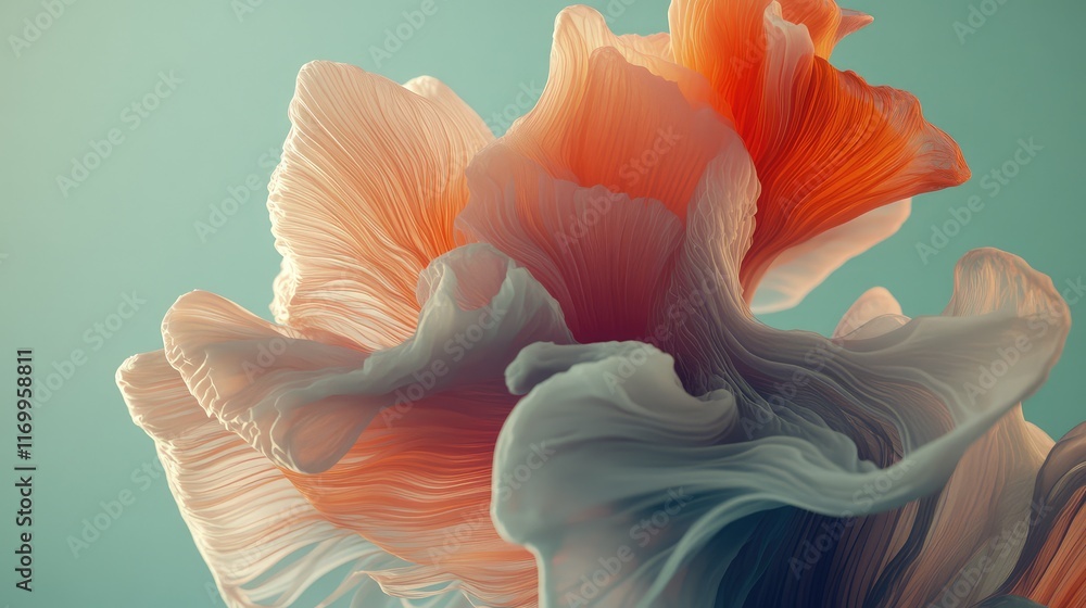 Poster abstract ai-generated fluid shapes in soft pastel colors with smooth gradients and a clean, modern f