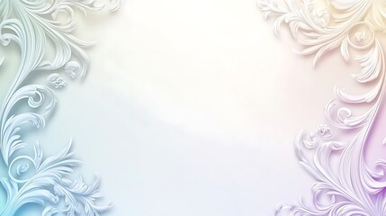 Obraz premium Elegant White Floral Frame Design Background