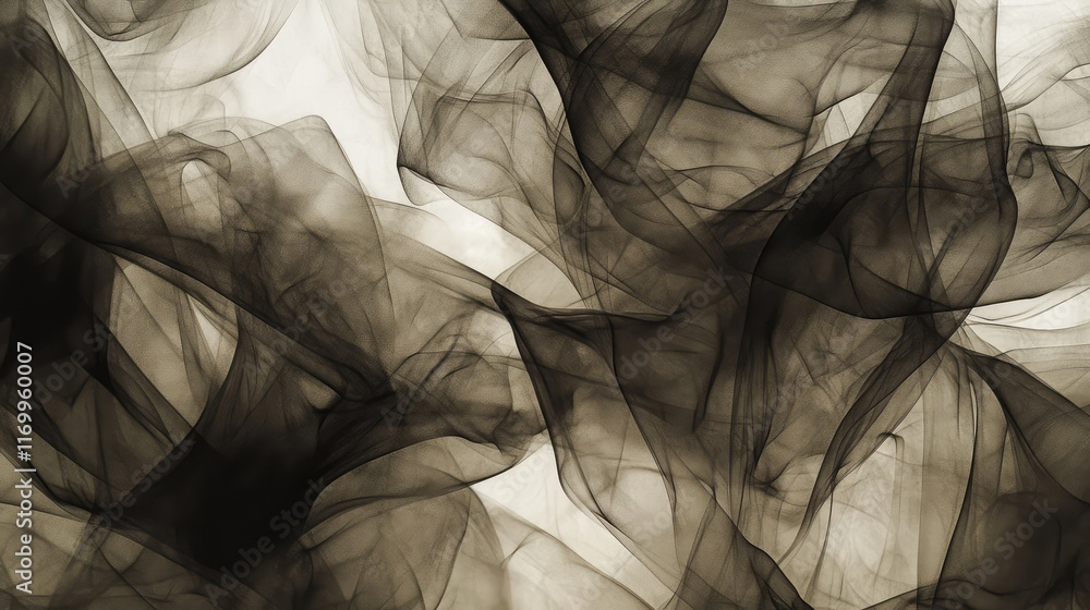 Poster abstract ink flow patterns in shades of black and white, creating intricate marble effects. no text,